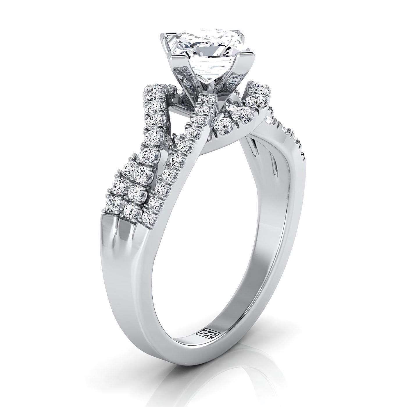 Select Pavé styling on The Marguerite princess engagement ring setting | RockHer