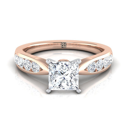 The Micaela Select Channel Set Engagement Ring with Lab Diamond in 14K Rose Gold - view 1