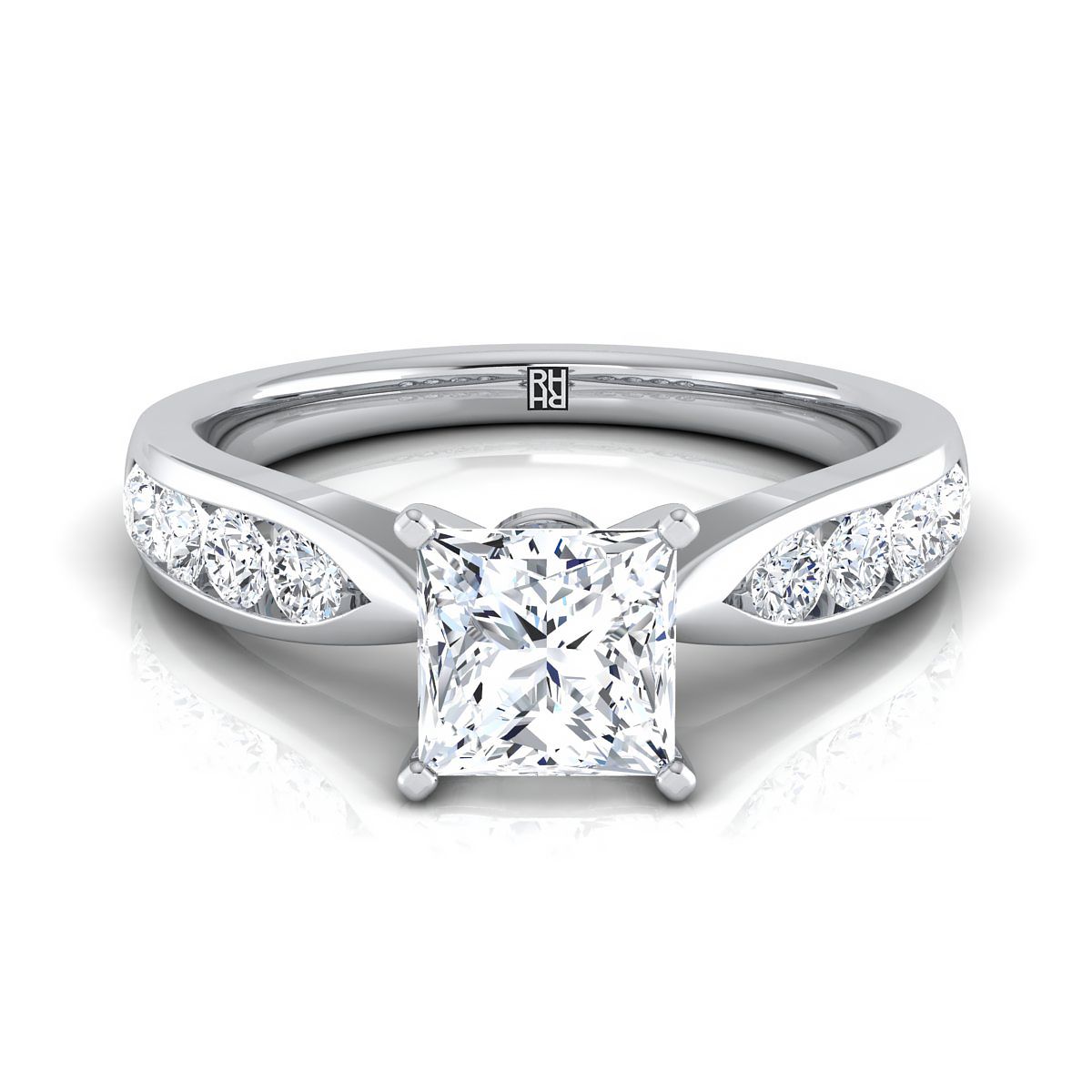 The Micaela princess engagement ring setting in 18K White Gold | RockHer