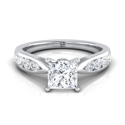 The Micaela Select Channel Set Engagement Ring with Lab Diamond in 18K White Gold - view 1
