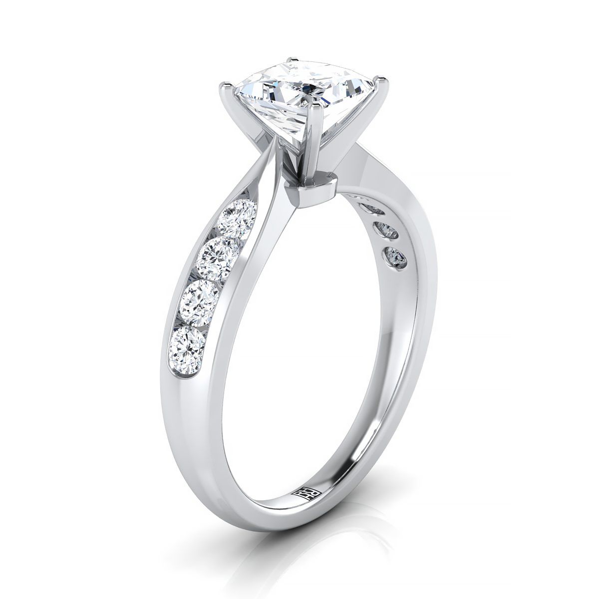Select Channel Set styling on The Micaela princess engagement ring setting | RockHer