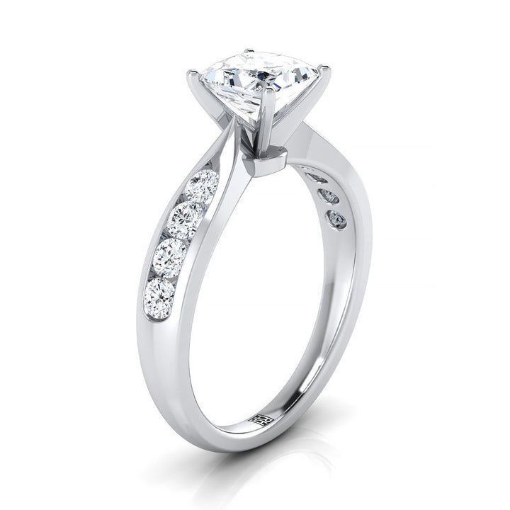 The Micaela Select Channel Set Engagement Ring with Lab Diamond in 18K White Gold - view 2
