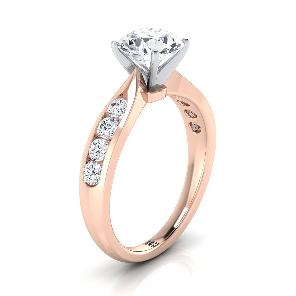 Select Channel Set styling on The Micaela round engagement ring setting | RockHer