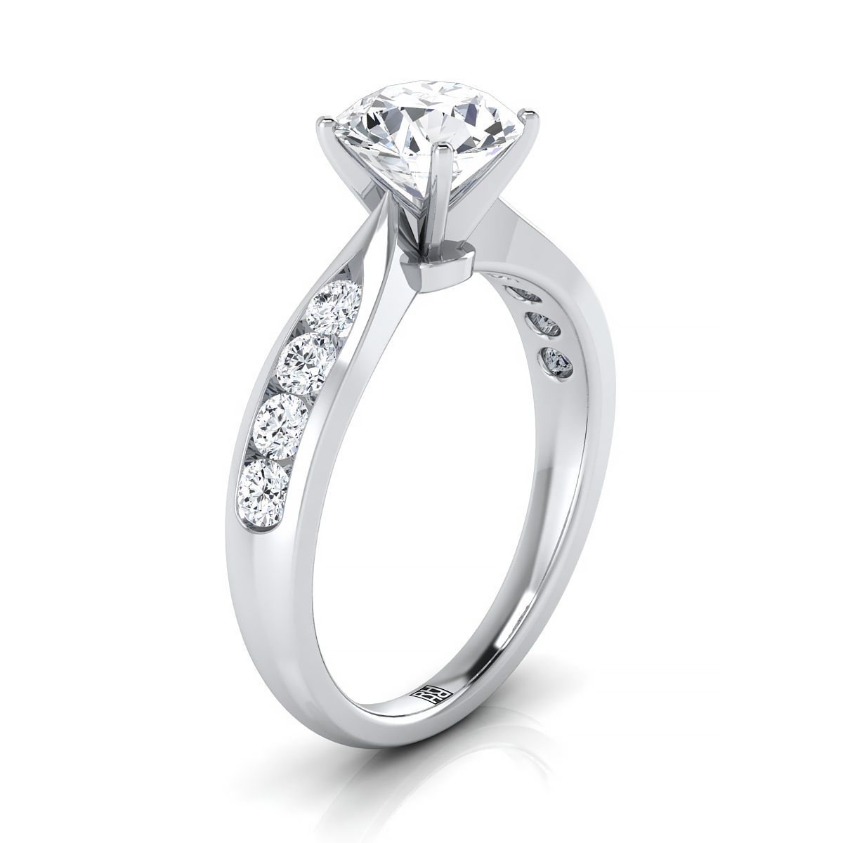 Select Channel Set styling on The Micaela round engagement ring setting | RockHer
