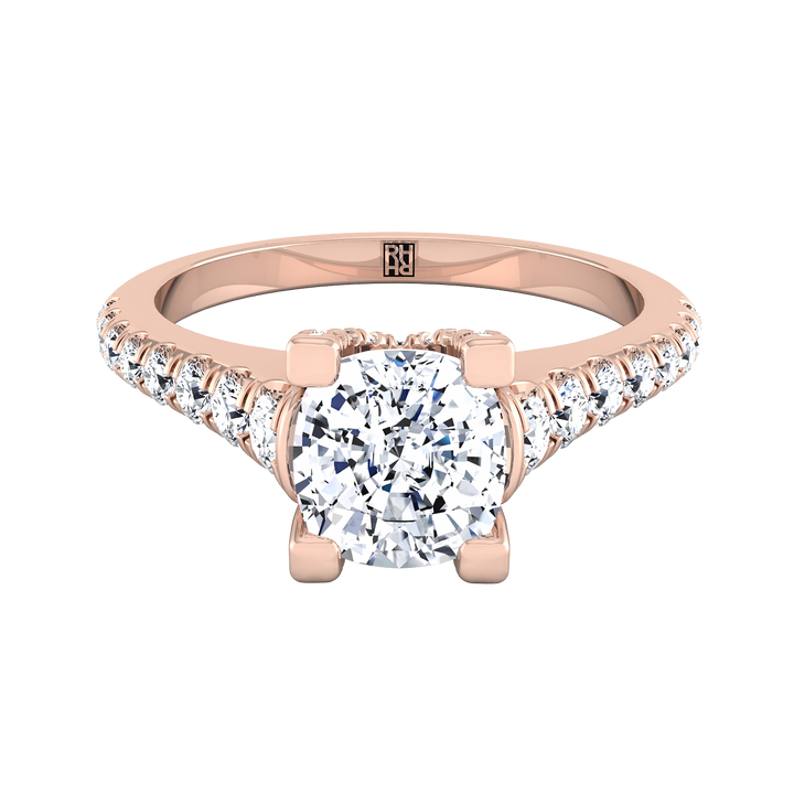 The Mimi Select Pavé Engagement Ring with Lab Diamond in 14K Rose Gold - view 3