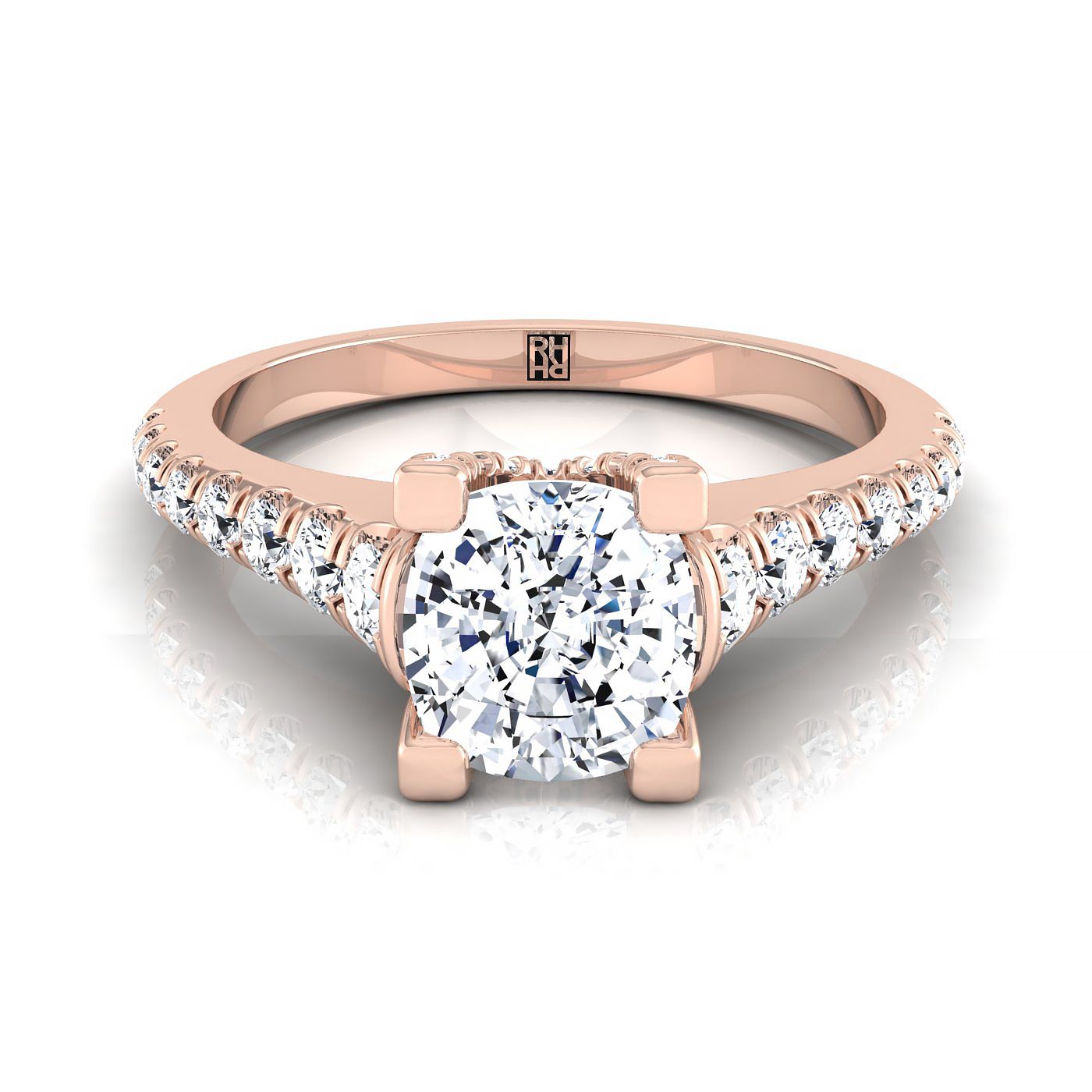 The Mimi Select Pavé Engagement Ring with Lab Diamond in 14K Rose Gold - view 1