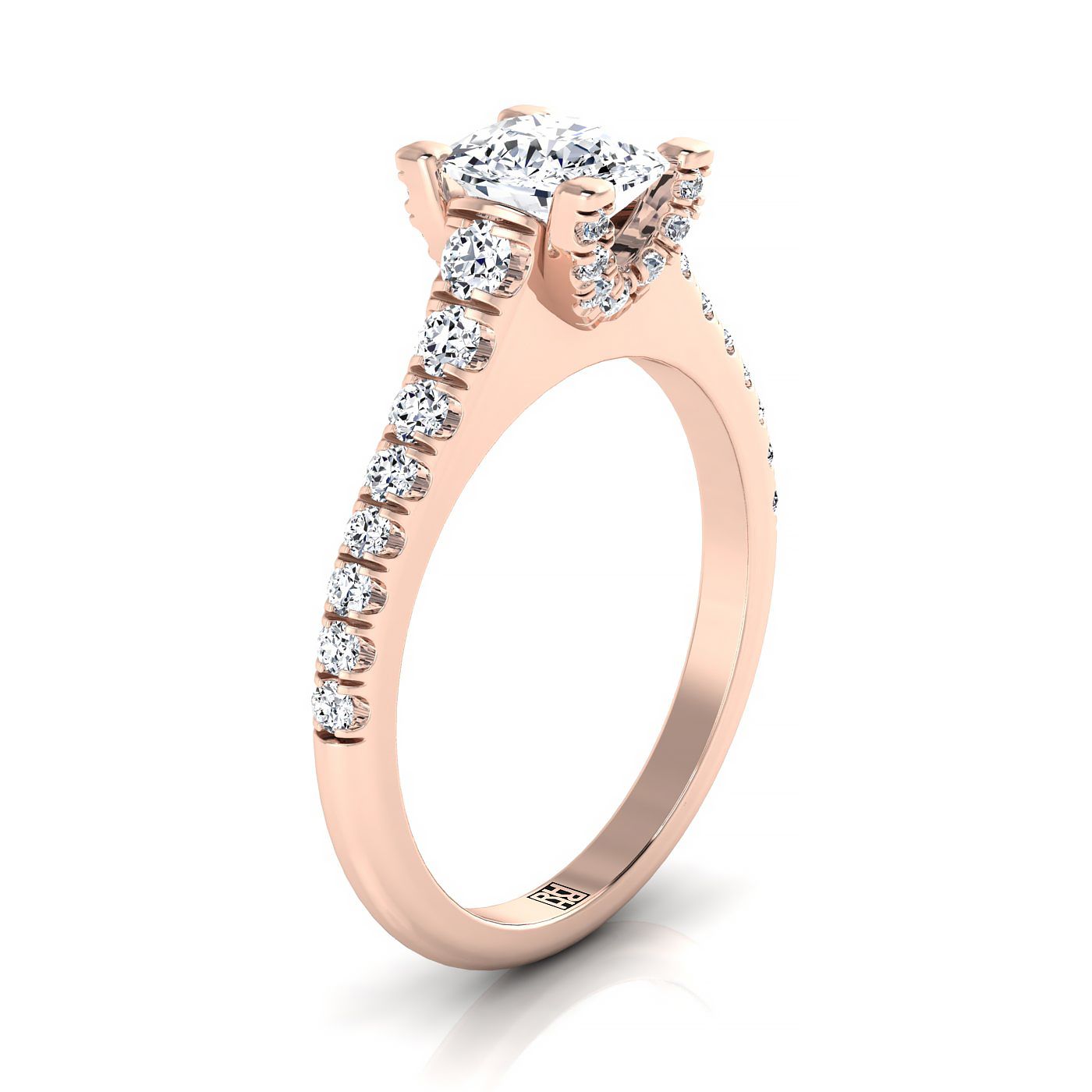 Select Pavé Cut styling on The Mimi cushion engagement ring setting | RockHer