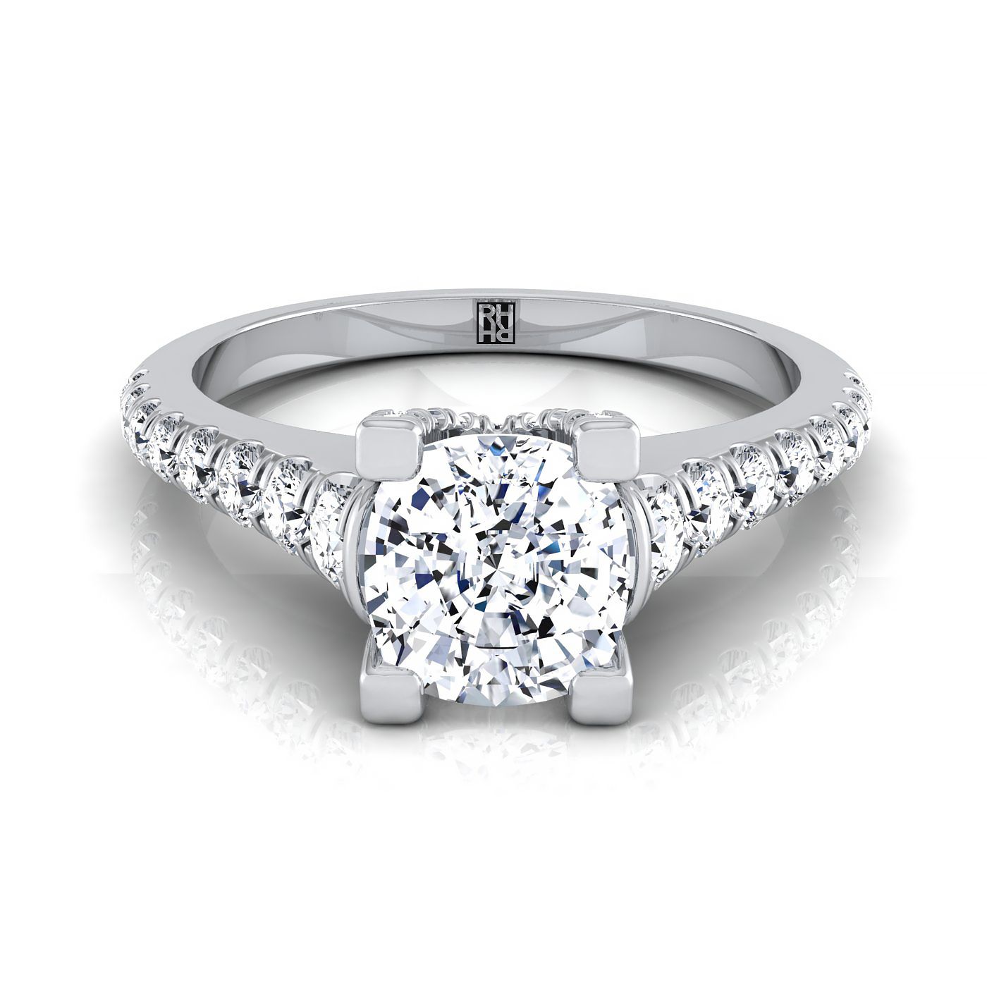 The Mimi Select Pavé Engagement Ring with Lab Diamond in 18K White Gold - view 1