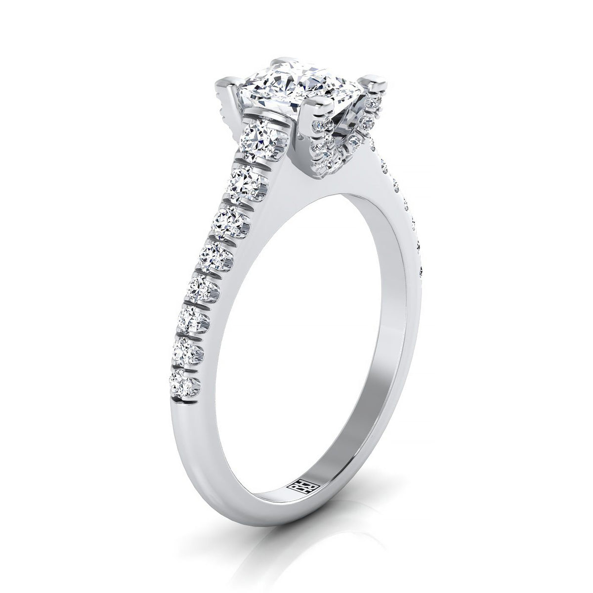 Select Pavé Cut styling on The Mimi cushion engagement ring setting | RockHer