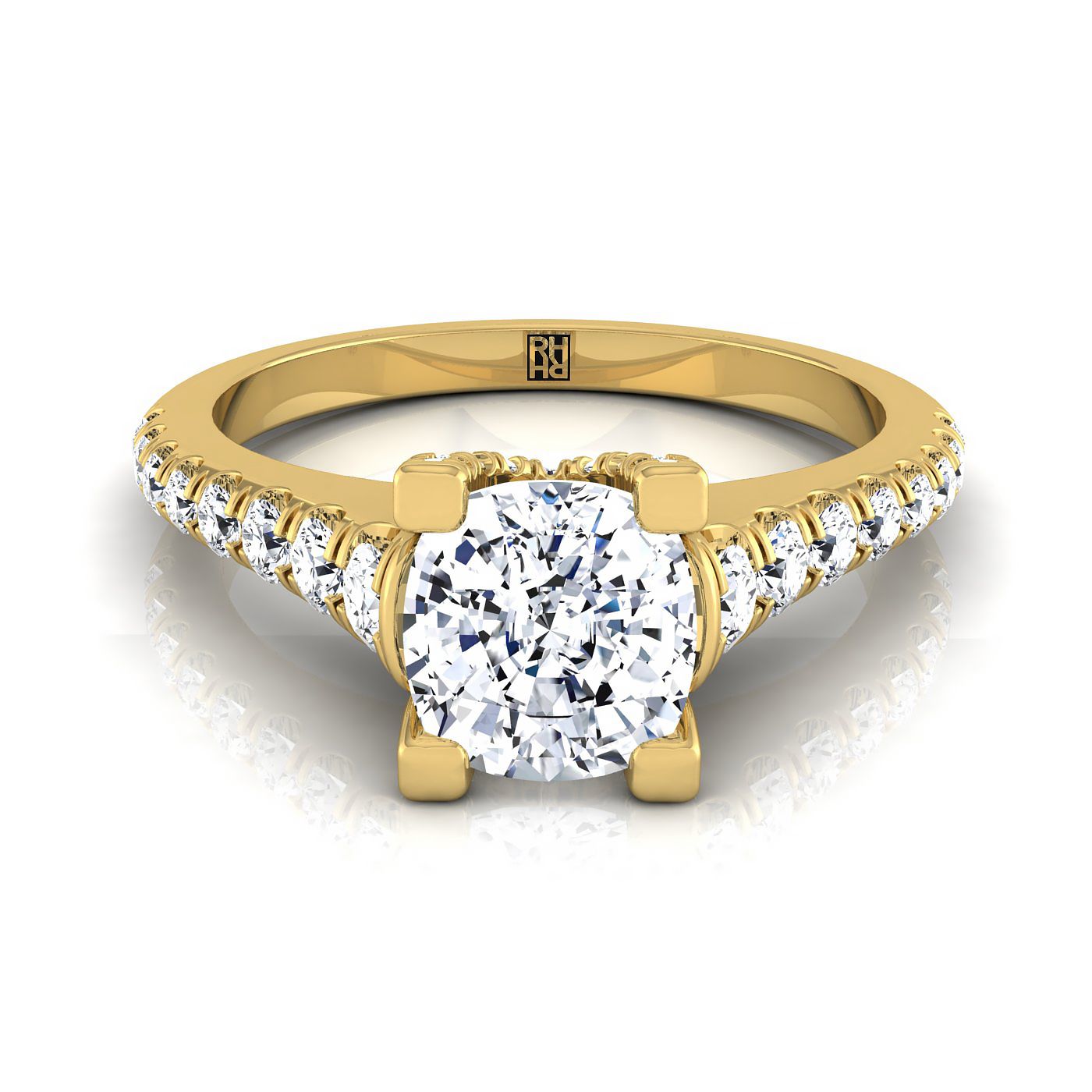 The Mimi Select Pavé Engagement Ring with Lab Diamond in 18K Yellow Gold - view 1