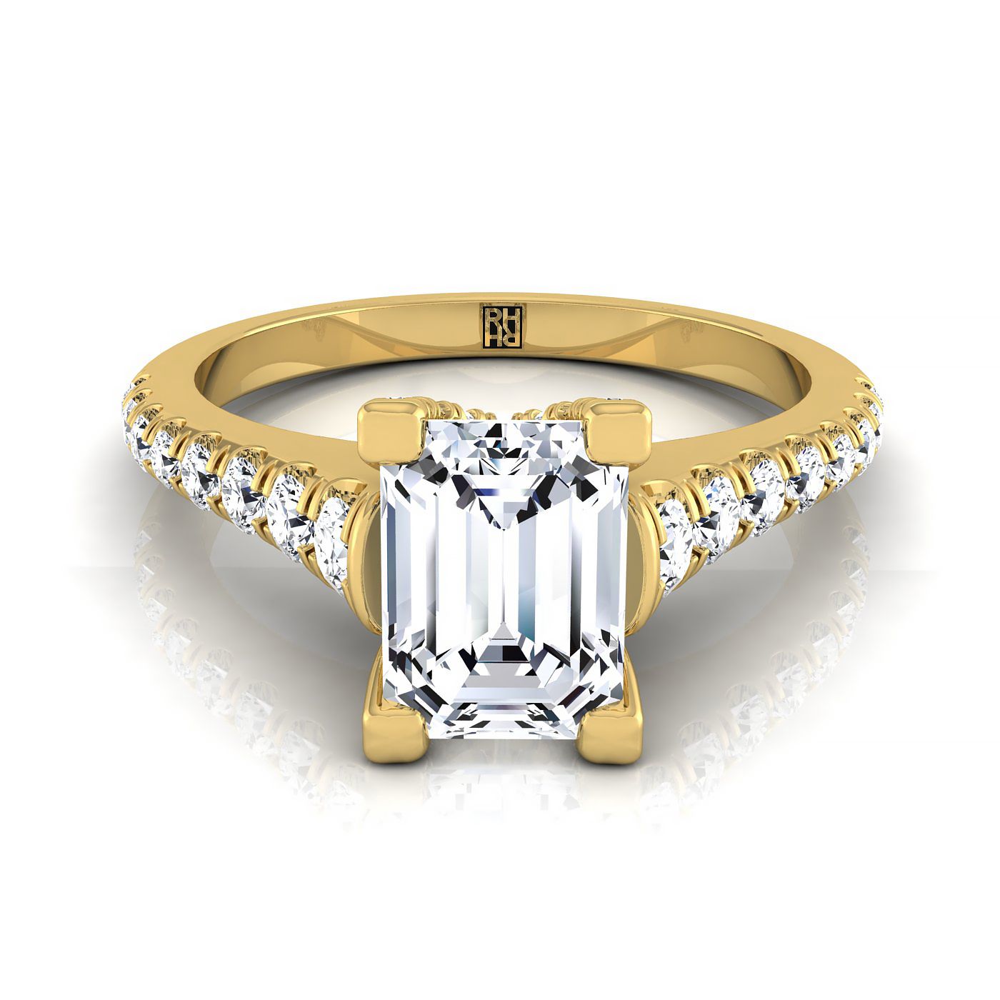The Mimi Select Pavé Engagement Ring with Lab Diamond in 18K Yellow Gold - view 1