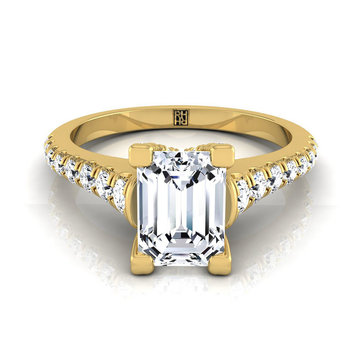 The Mimi emerald engagement ring setting in 18K Yellow Gold | RockHer