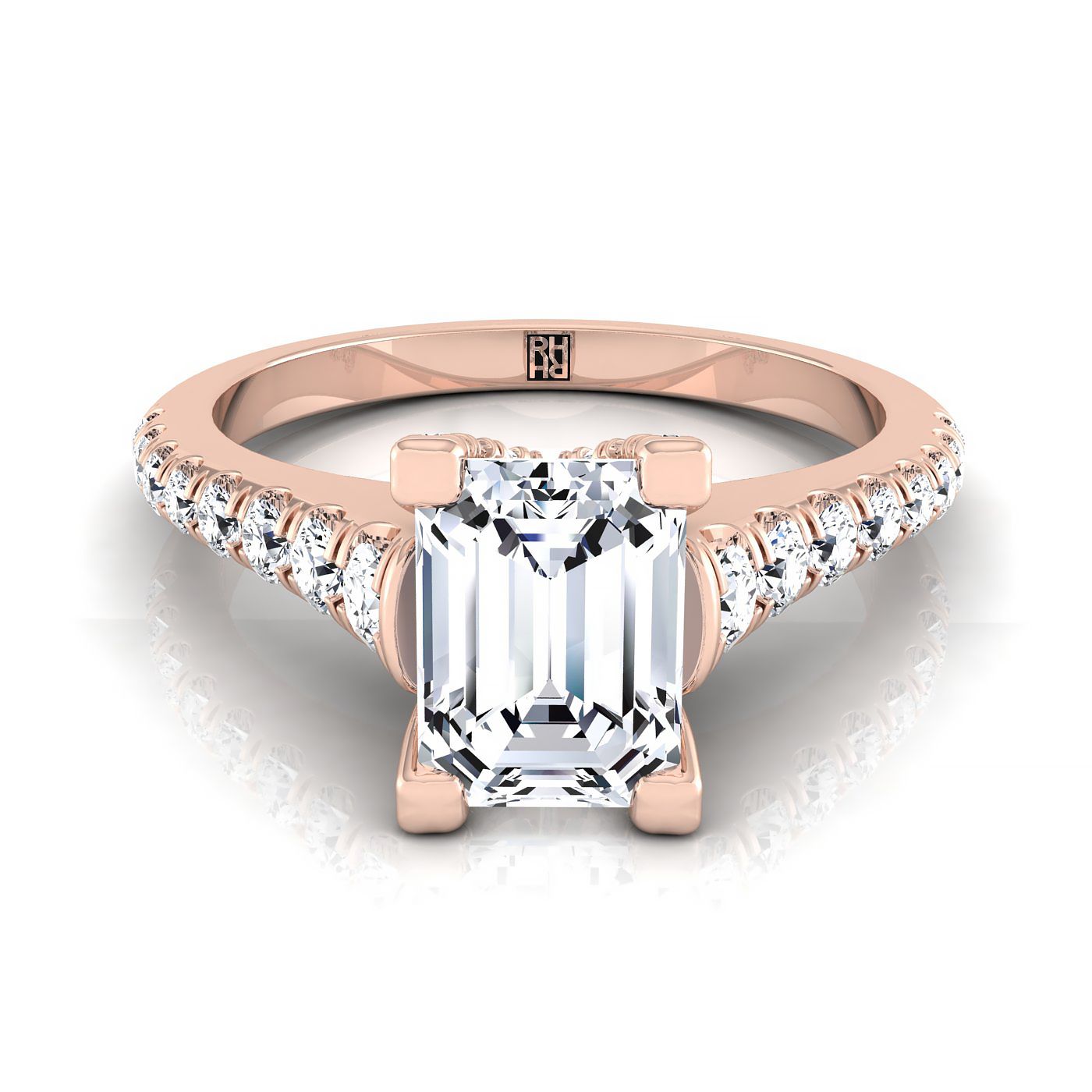 The Mimi Select Pavé Engagement Ring with Lab Diamond in 14K Rose Gold - view 1