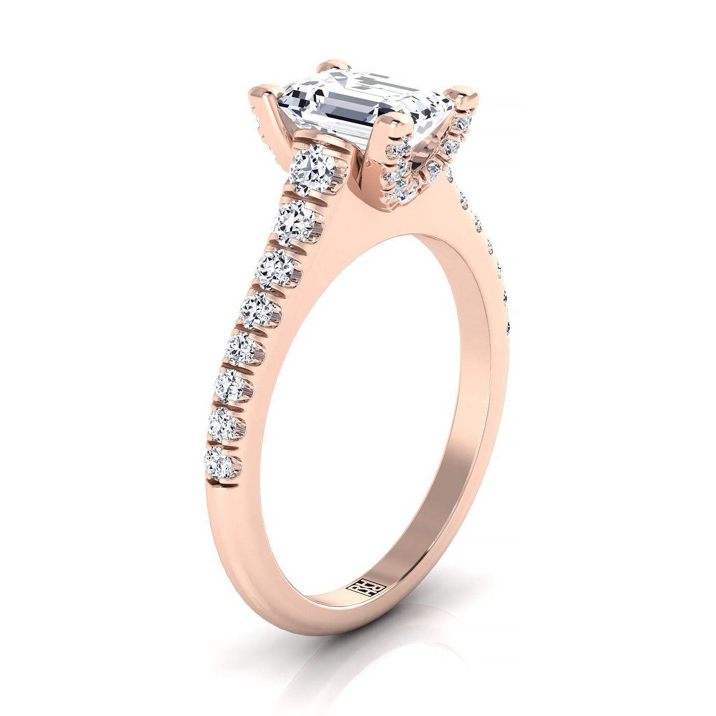 The Mimi Select Pavé Engagement Ring with Lab Diamond in 14K Rose Gold - view 2