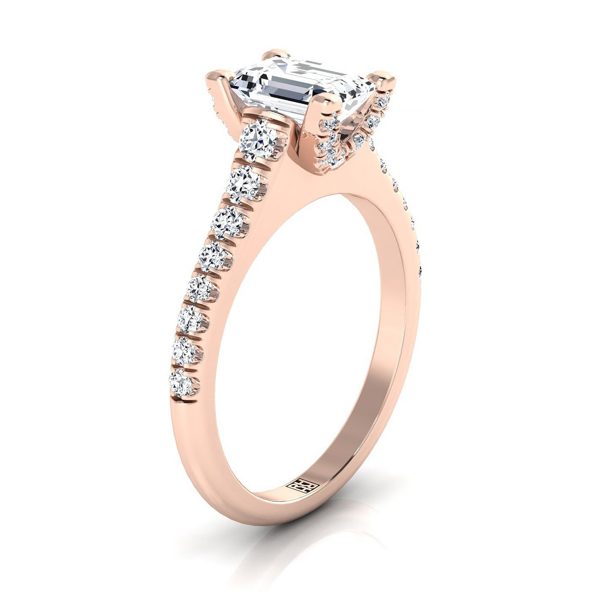 Select Pavé Cut styling on The Mimi emerald engagement ring setting | RockHer