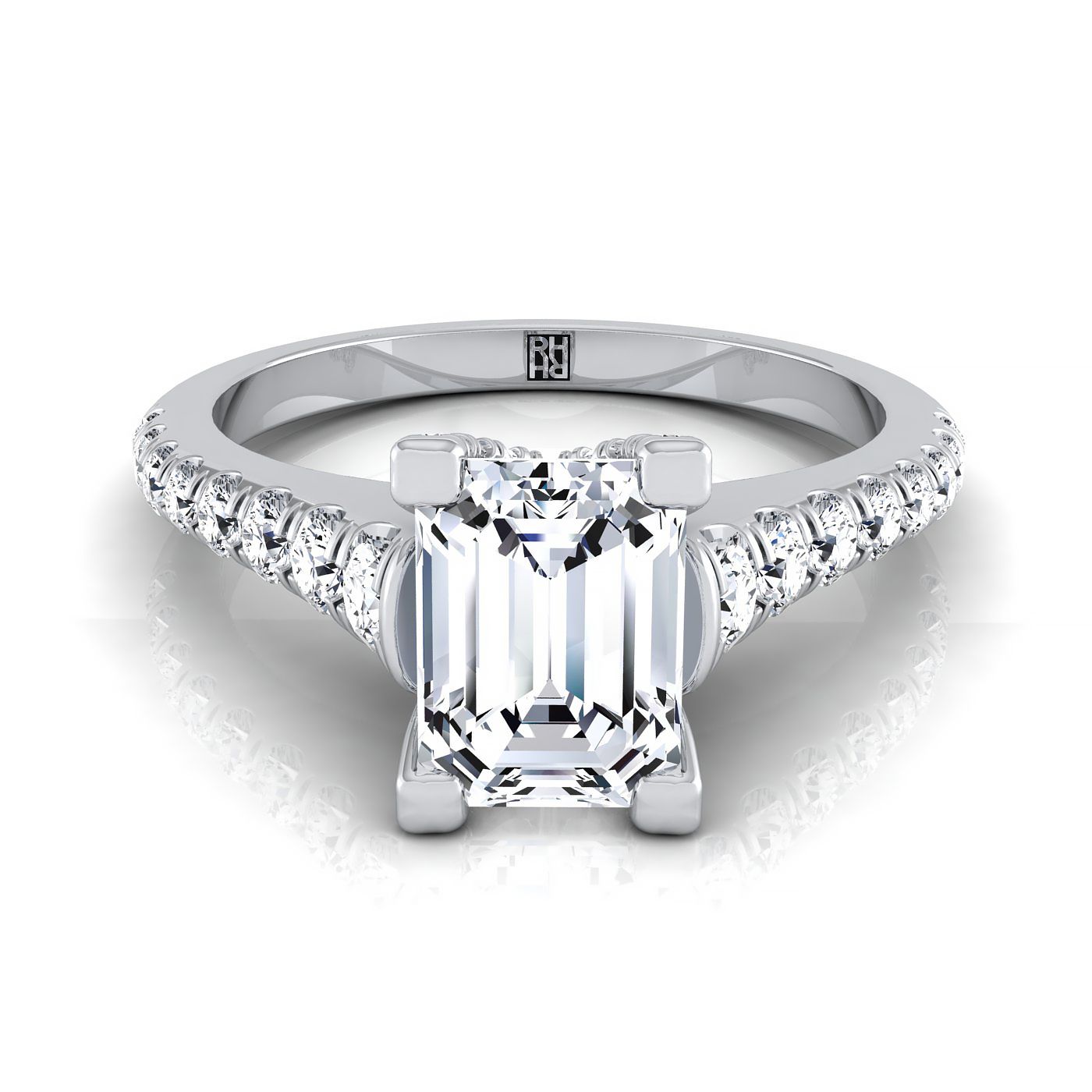The Mimi Select Pavé Engagement Ring with Lab Diamond in 18K White Gold - view 1