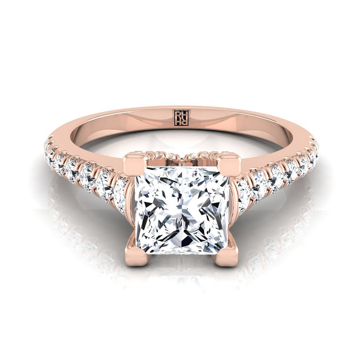 The Mimi princess engagement ring setting in 14K Rose Gold | RockHer