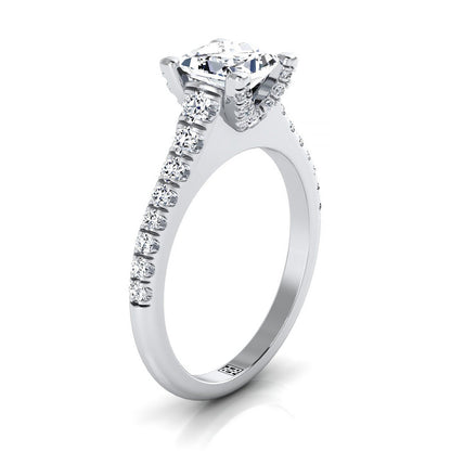 Graduated Linear Pavé Princess, in 18K White Gold – side profile | RockHer
