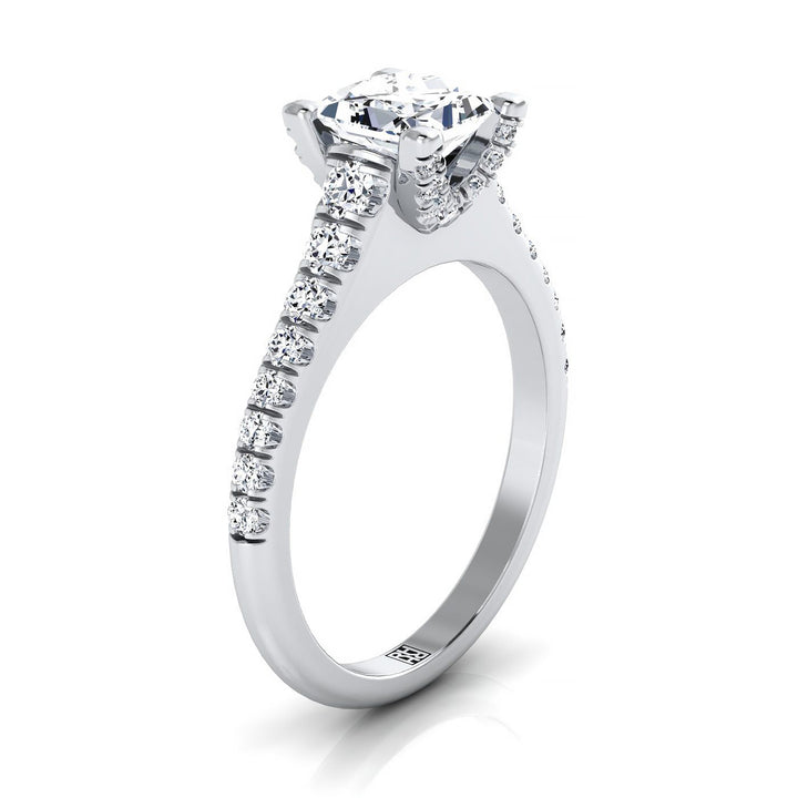 Graduated Linear Pavé Princess, in 18K White Gold – side profile | RockHer