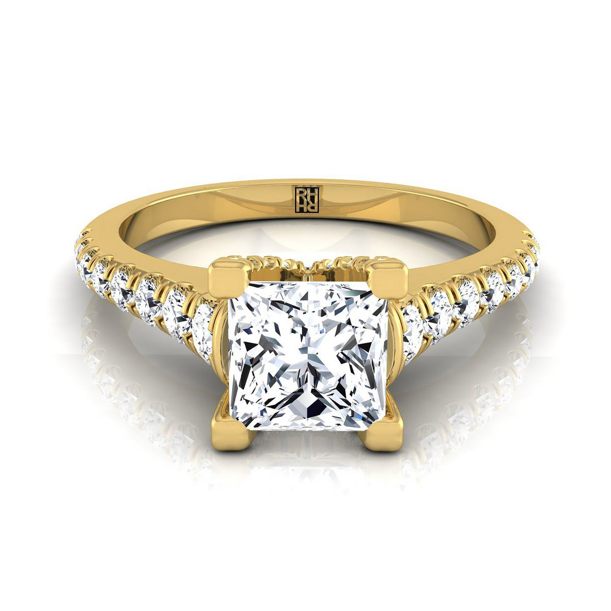 The Mimi princess engagement ring setting in 18K Yellow Gold | RockHer