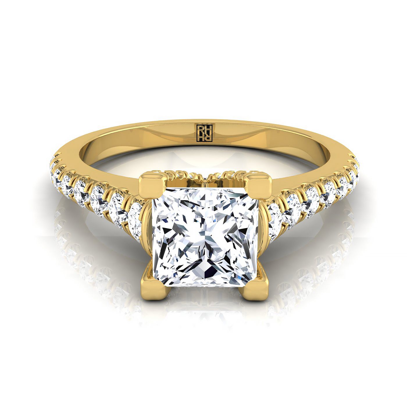 The Mimi Select Pavé Engagement Ring with Lab Diamond in 18K Yellow Gold - view 1