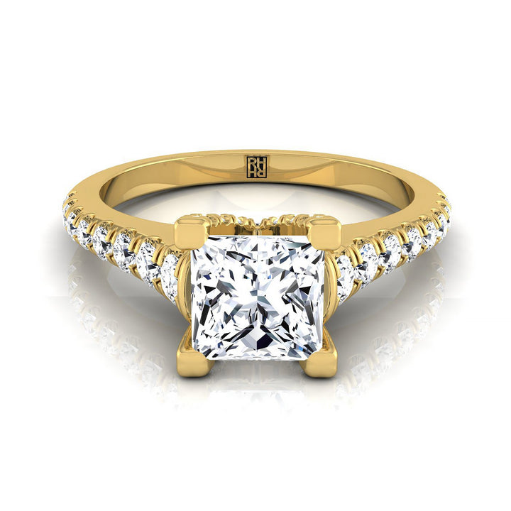 The Mimi Select Pavé Engagement Ring with Lab Diamond in 18K Yellow Gold - view 1