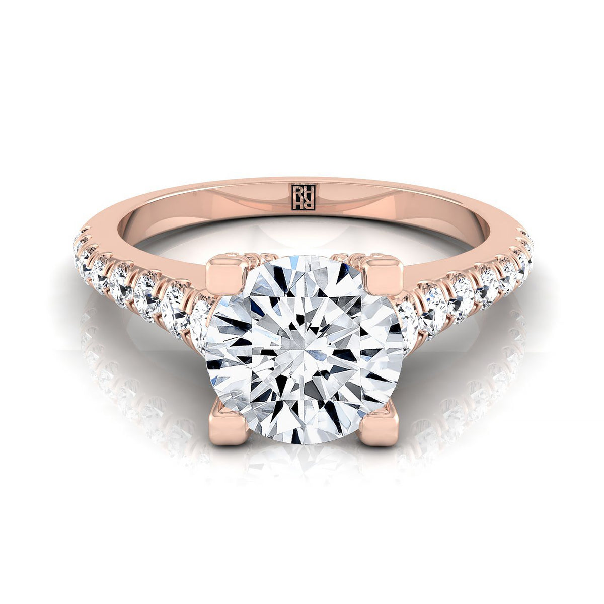 The Mimi round engagement ring setting in 14K Rose Gold | RockHer