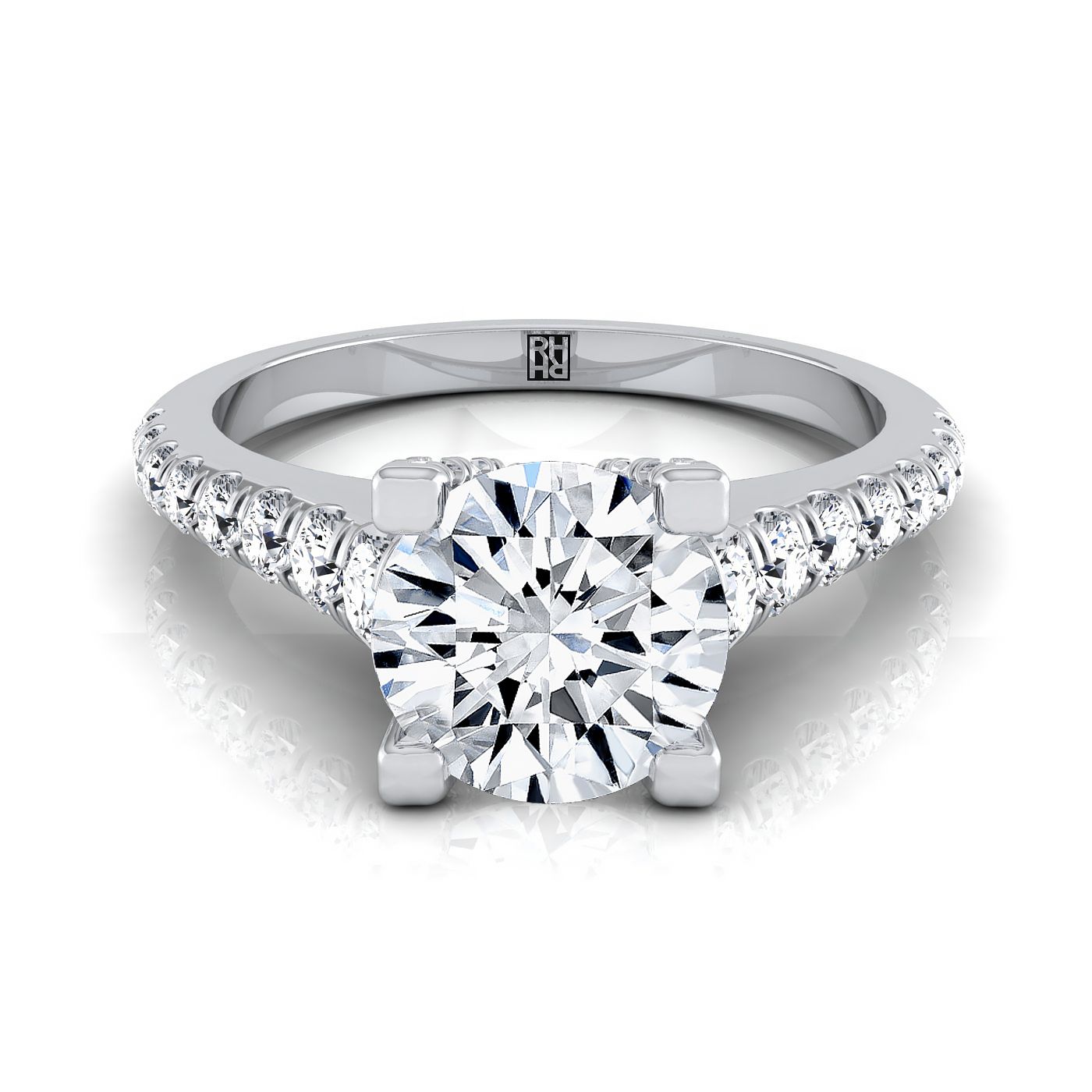The Mimi Select Pavé Engagement Ring with Lab Diamond in 18K White Gold - view 1