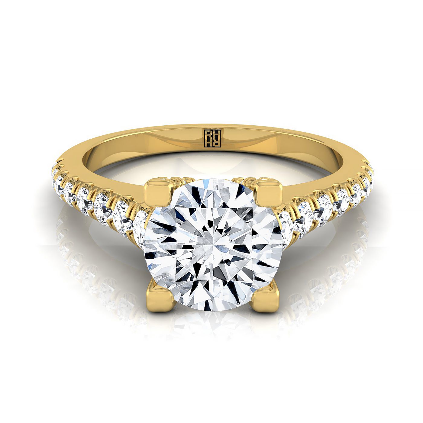 The Mimi Select Pavé Engagement Ring with Lab Diamond in 18K Yellow Gold - view 1