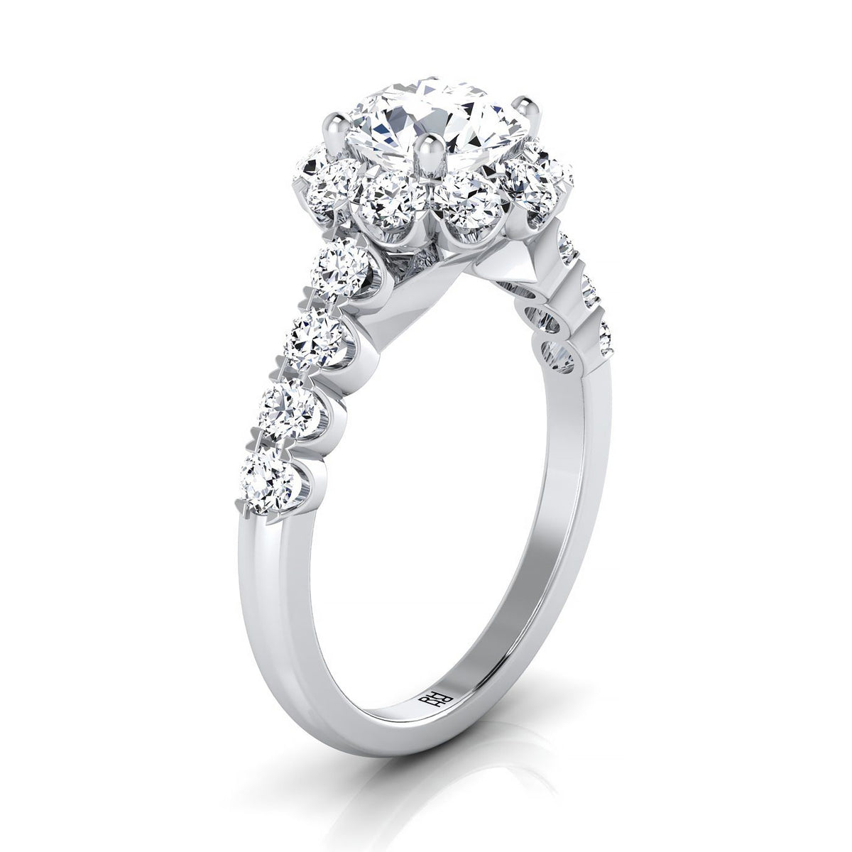 RockHer atelier photo of The Musetta round engagement ring setting in Platinum