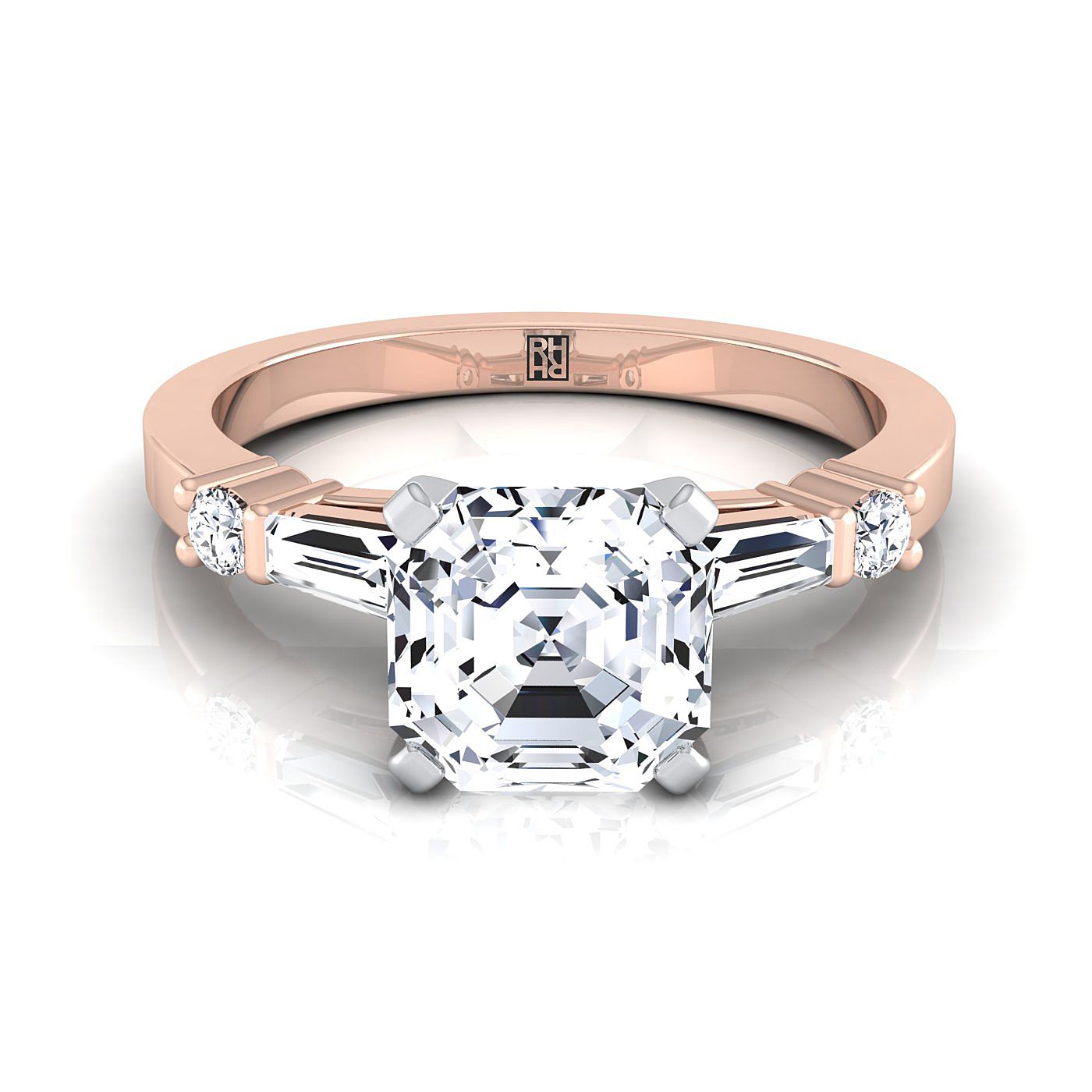 The Diana Select Pavé Engagement Ring with Lab Diamond in 14K Rose Gold - view 1