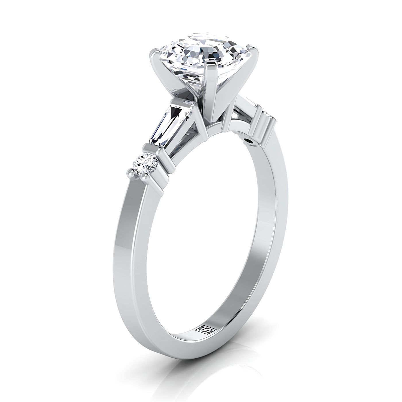 The Diana Select Pavé Engagement Ring with Lab Diamond in 18K White Gold - view 2