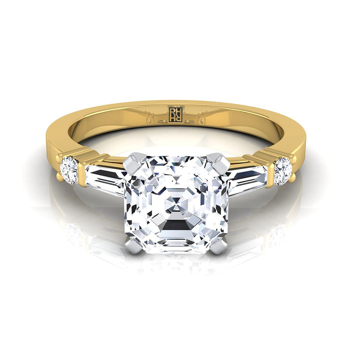 The Diana asscher engagement ring setting in 18K Yellow Gold | RockHer