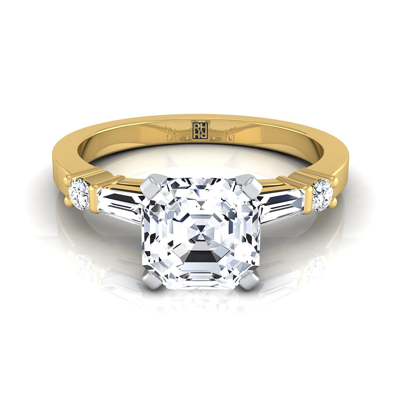 The Diana Select Pavé Engagement Ring with Lab Diamond in 18K Yellow Gold - view 1