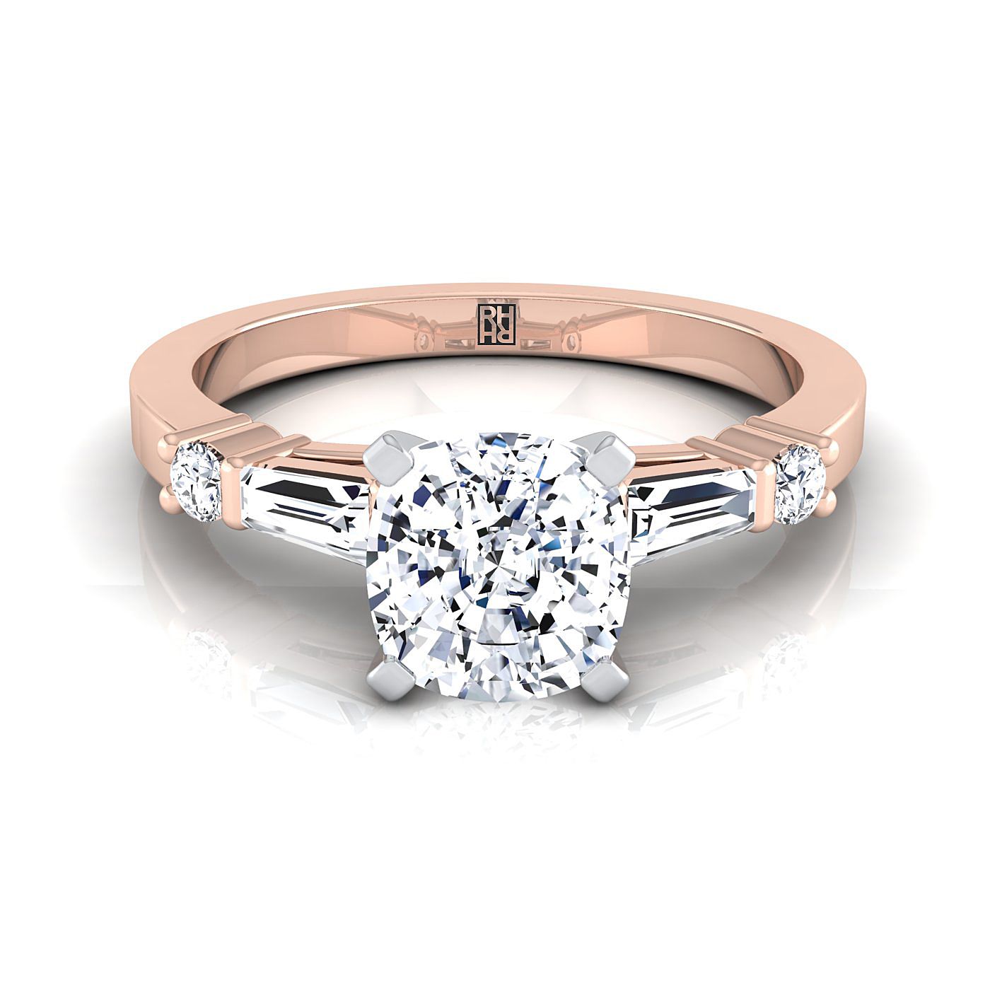The Diana Select Pavé Engagement Ring with Lab Diamond in 14K Rose Gold - view 1