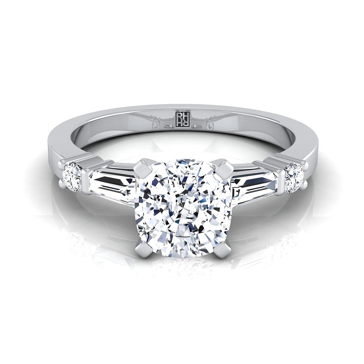 The Diana cushion engagement ring setting in 18K White Gold | RockHer