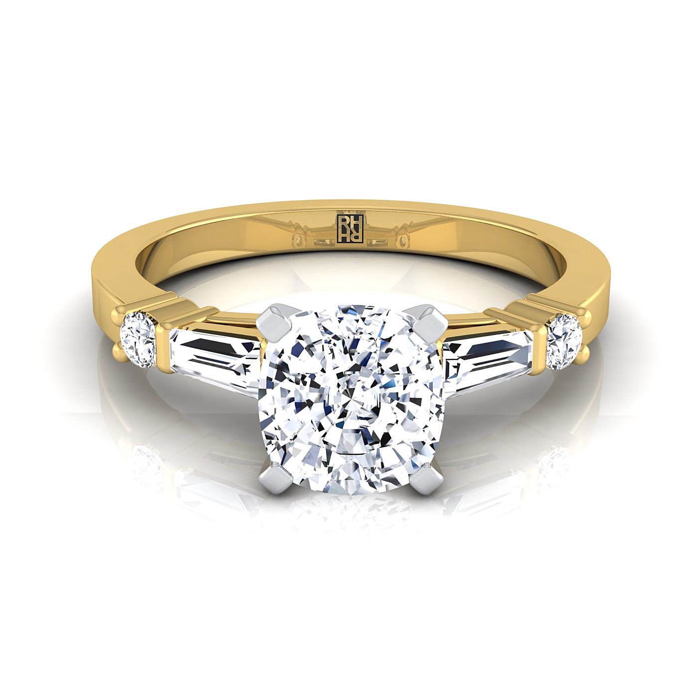 The Diana Select Pavé Engagement Ring with Lab Diamond in 18K Yellow Gold - view 1