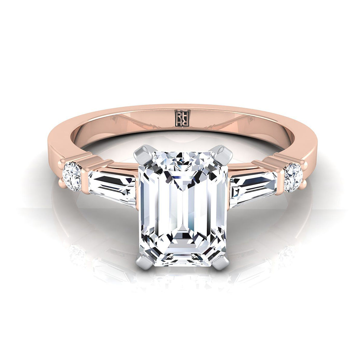 The Diana emerald engagement ring setting in 14K Rose Gold | RockHer