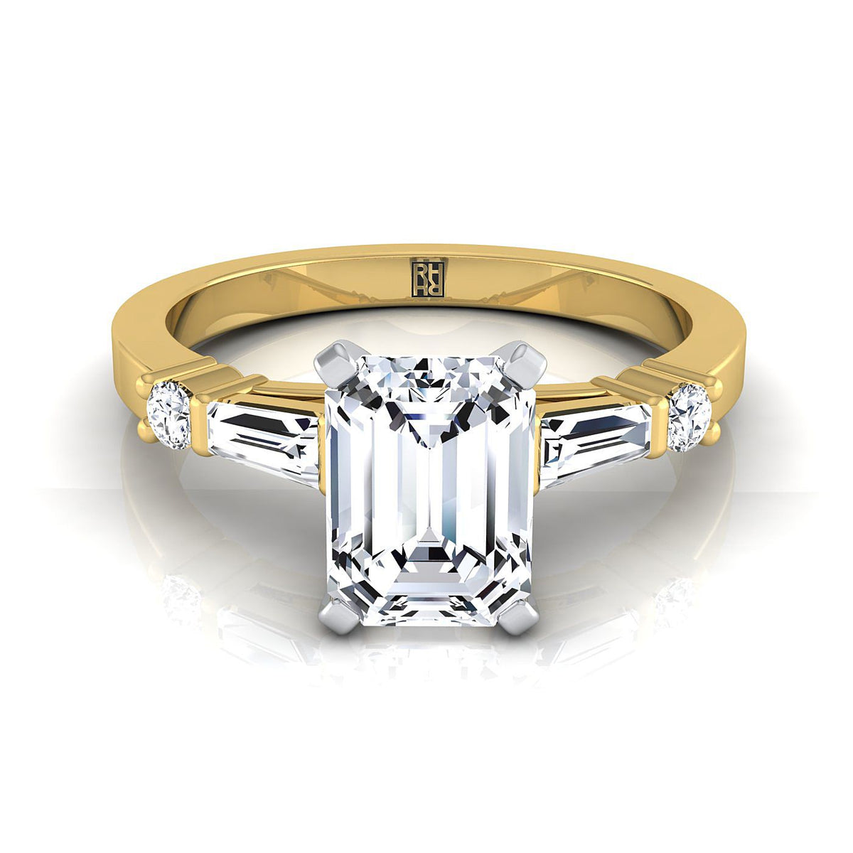 The Diana emerald engagement ring setting in 18K Yellow Gold | RockHer