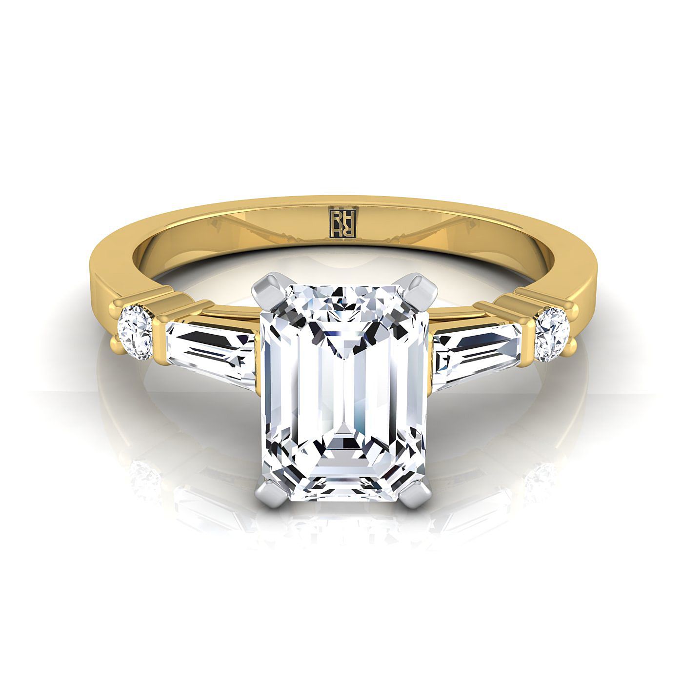 The Diana Select Pavé Engagement Ring with Lab Diamond in 18K Yellow Gold - view 1
