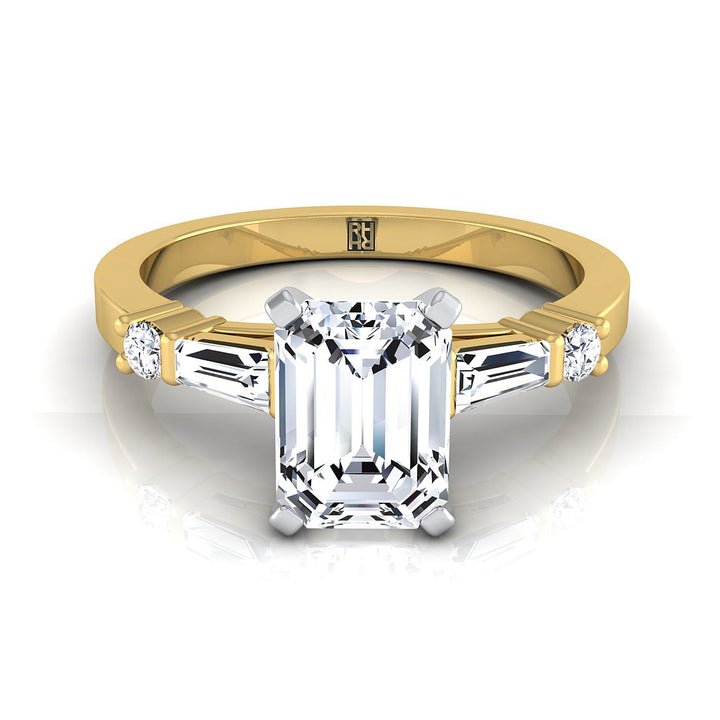The Diana Select Pavé Engagement Ring with Lab Diamond in 18K Yellow Gold - view 1