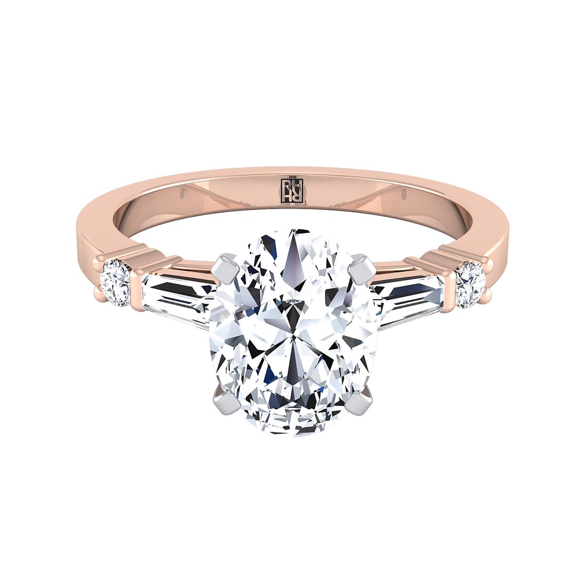 The Diana oval engagement ring setting in 14K Rose Gold | RockHer