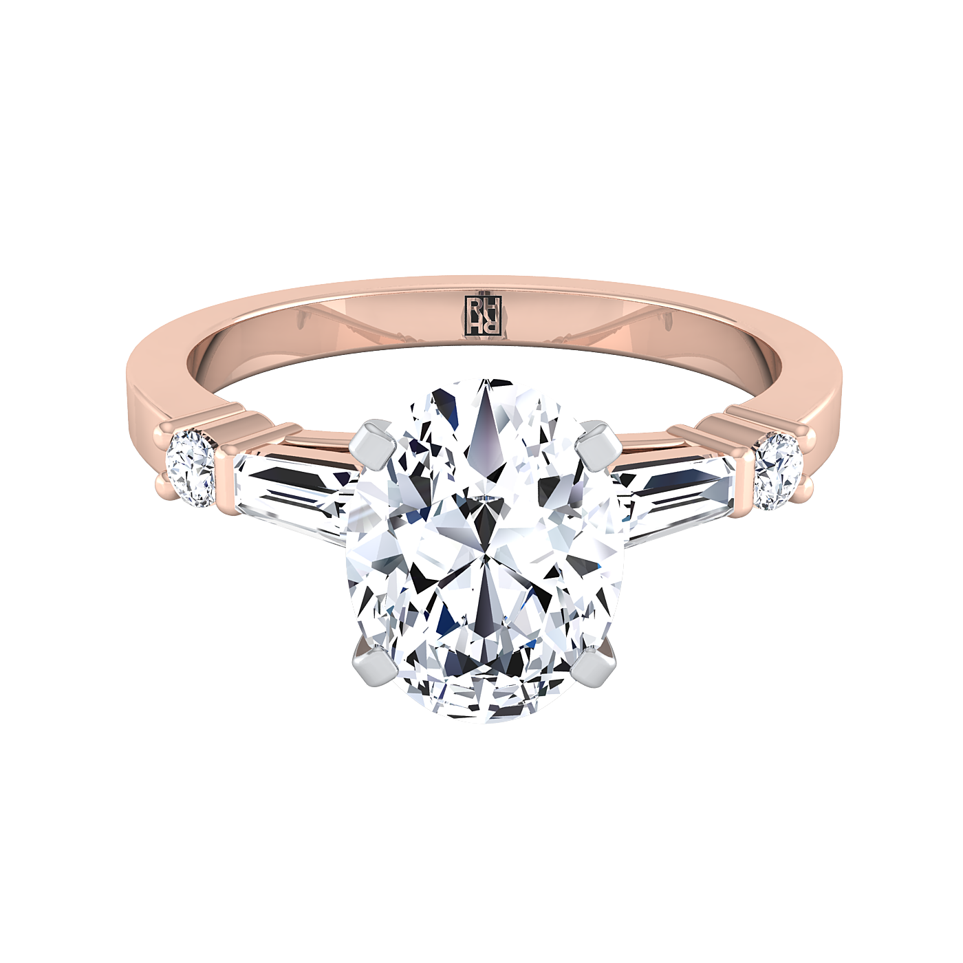 The Diana Select Pavé Engagement Ring with Lab Diamond in 14K Rose Gold - view 1