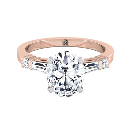 The Diana Select Pavé Engagement Ring with Lab Diamond in 14K Rose Gold - view 1