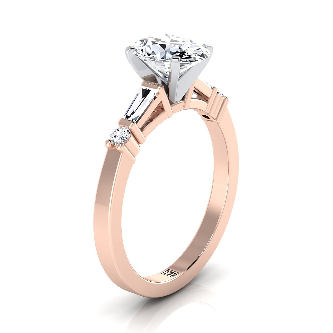 The Diana Select Pavé Engagement Ring with Lab Diamond in 14K Rose Gold - view 2