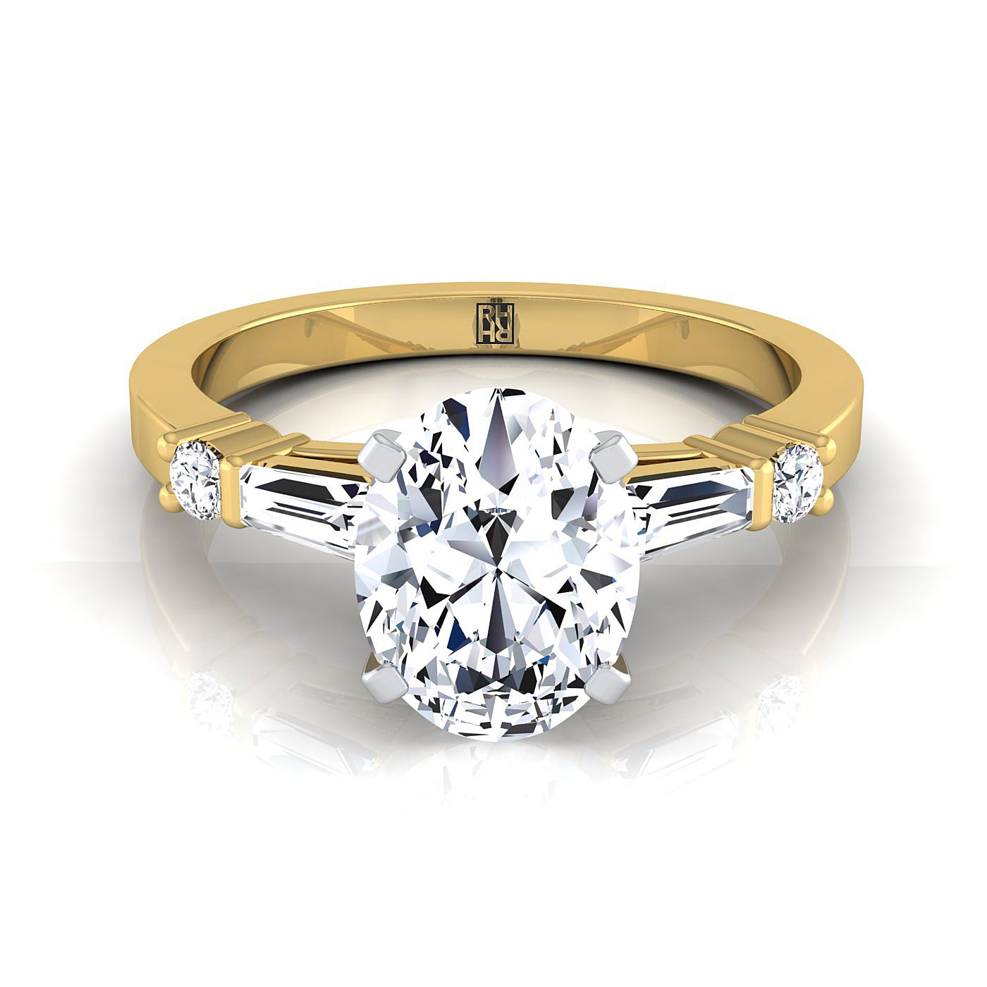 The Diana Select Pavé Engagement Ring with Lab Diamond in 18K Yellow Gold - view 1