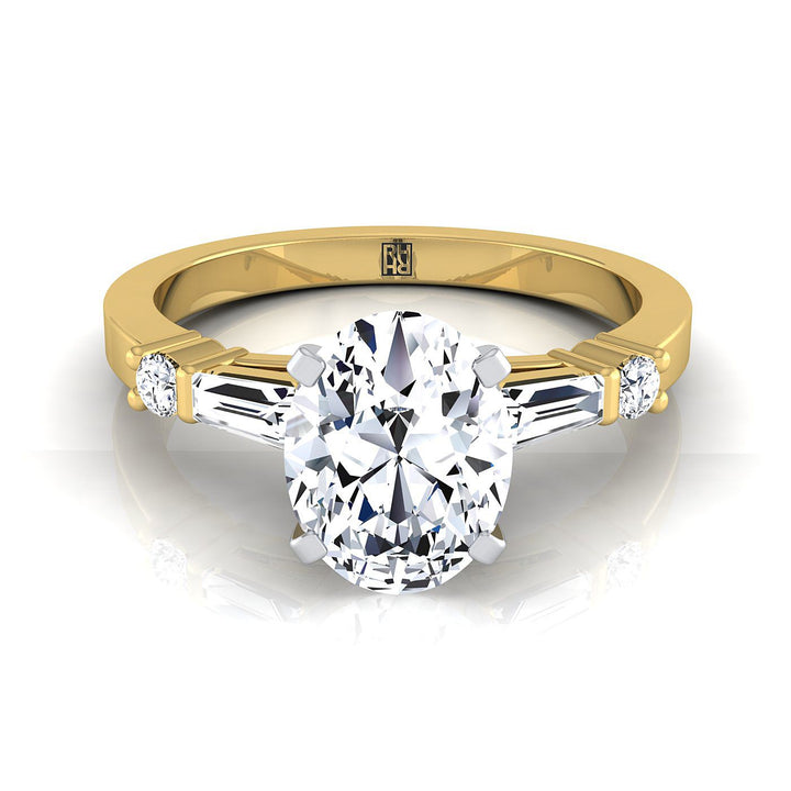 The Diana Select Pavé Engagement Ring with Lab Diamond in 18K Yellow Gold - view 1
