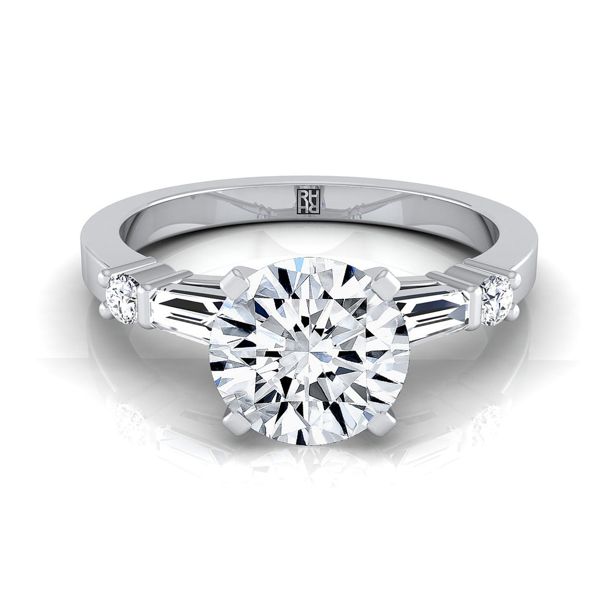 The Diana round engagement ring setting in Platinum | RockHer
