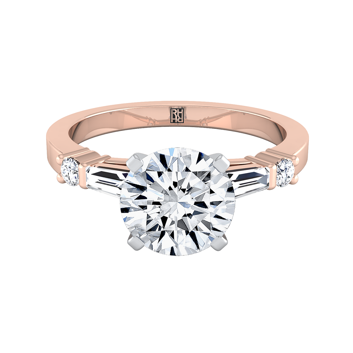 The Diana round engagement ring setting in 14K Rose Gold | RockHer