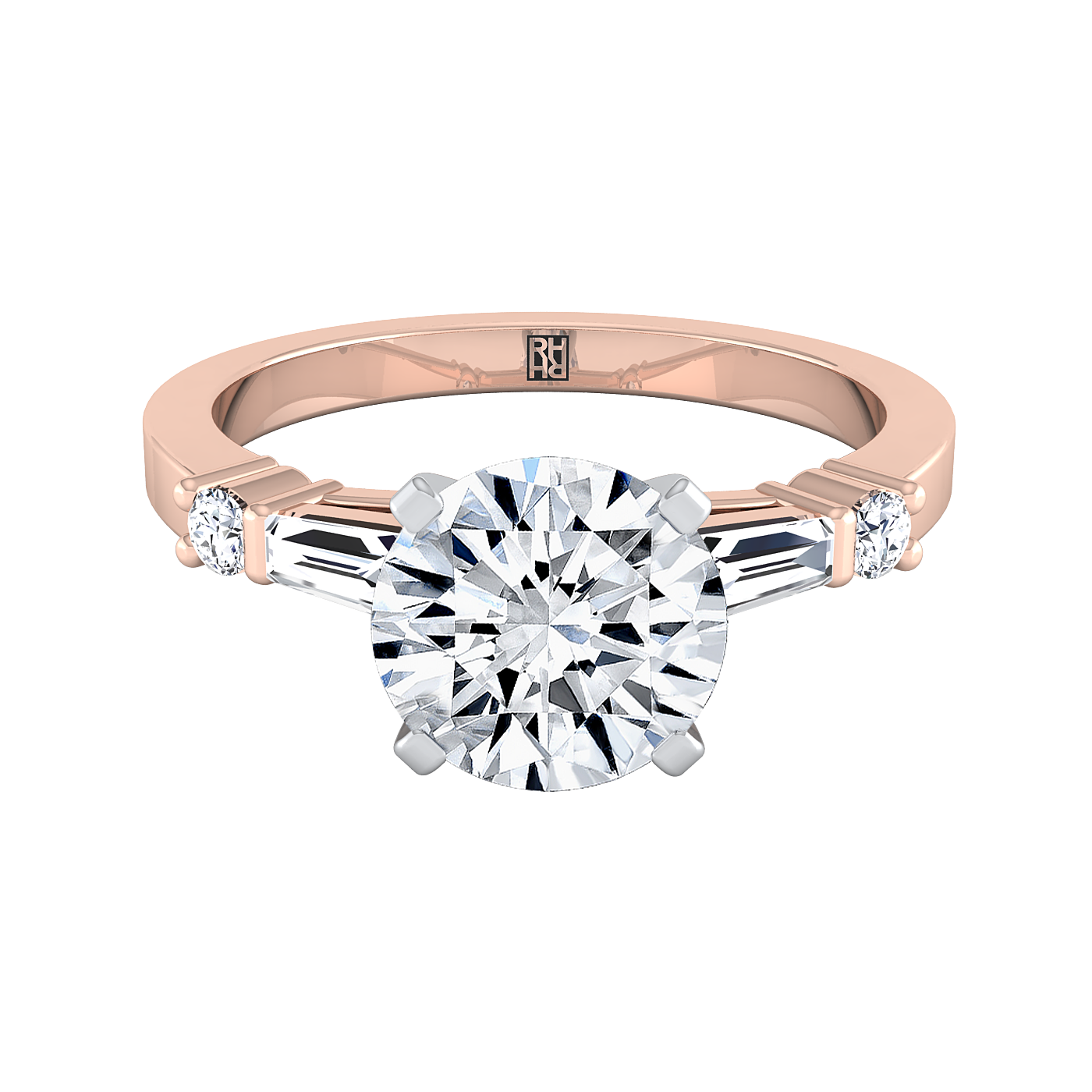 The Diana Select Pavé Engagement Ring with Lab Diamond in 14K Rose Gold - view 1
